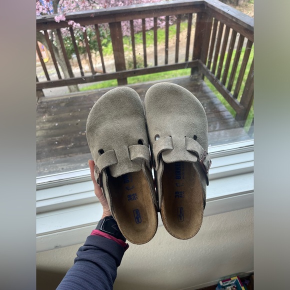 Birkenstock Taupe Boston Clogs - Picture 5 of 9